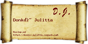 Donkó Julitta névjegykártya